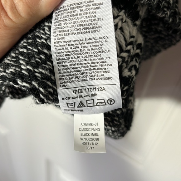 Old navy NWT classic fair isle sweater black white pullover crew neck cotton XL - Picture 9 of 13